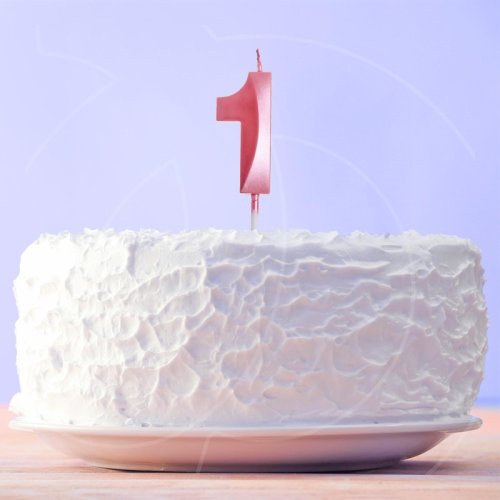 Свеча декоративная Цифра "1" Розовая перламутровая 5276873