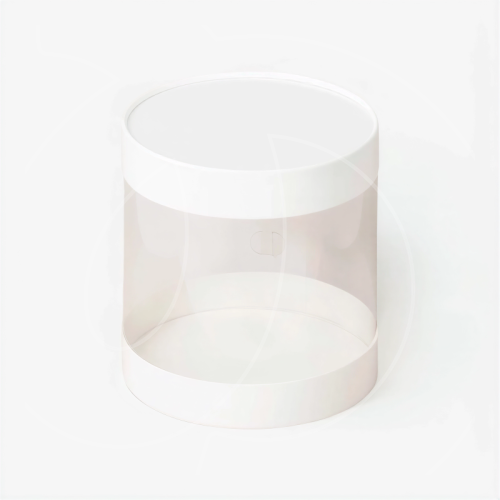 Коробка для торта тубус белая D12 H12 см 