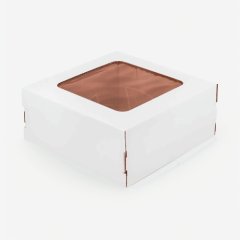 Коробка для торта с окном белая 30х30х13 см GKW 300*300*130