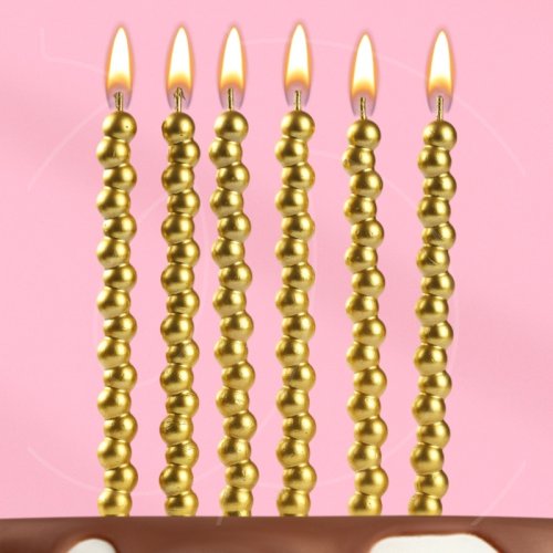 Свечи декоративные "Жемчужины золото" 6 шт 10747865