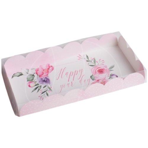 Коробка для сладостей с окном "Счастливый день" 21х10,5х3 см 4711909