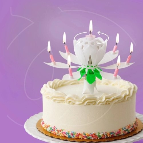 Свеча декоративная музыкальная "Тюльпан" Белая 14,5х6 см 2919688