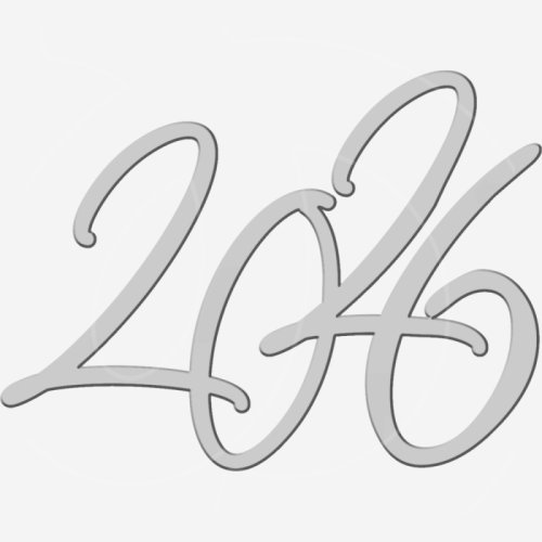 Топпер декоративный акриловый "2026. Рукописный" Серебро 8х4 см ТСК391