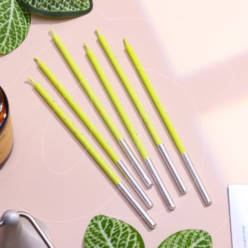 Свечи декоративные Зелёные 15 см 6 шт 9785819