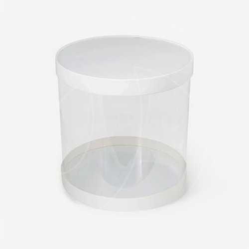 Коробка для торта тубус белая 28х28 см 022700