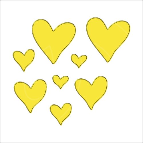 Набор топперов декоративных акриловых "Сердечки" Золото 1,5-3,5 см 15-20 шт ТСК57
