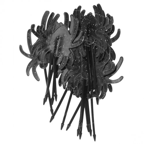 Набор топперов декоративных бумажных "Чёрные пауки" 20 шт 3526974