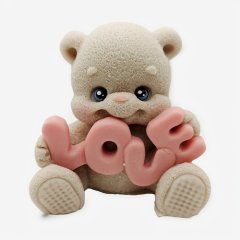 Фигурка из шоколадной глазури "Мишка Love розовый" 