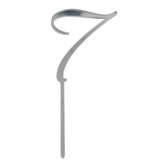 Топпер декоративный акриловый "Цифра 7 курсив" Серебро 