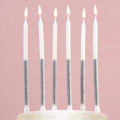Свечи декоративные Серебро 13 см 6 шт 9613854