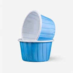 Капсула бумажная с подворотом Голубая D38 H30 100 шт 850075