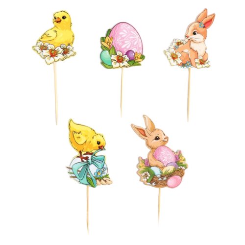 Набор топперов декоративных бумажных "Пасха" 5 шт 9889046