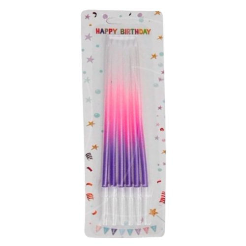 Свечи декоративные "Праздник" Фиолетово-розовые 6 шт Свеч-44