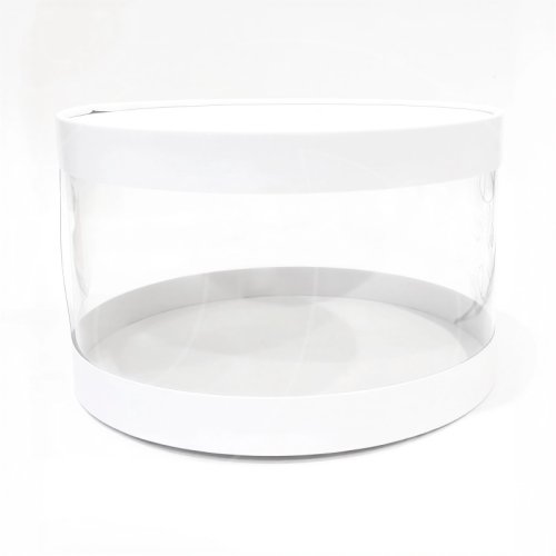 Коробка для торта тубус белая 24х14 см 