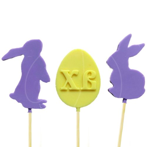 Молд силиконовый для леденцов "Пасхальные зайки" 1380