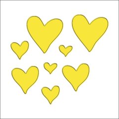 Набор топперов декоративных акриловых "Сердечки" Золото 1,5-3,5 см 15-20 шт ТСК57