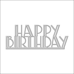 Топпер декоративный акриловый "Happy Birthday" Серебро 11х4 см ТСК208