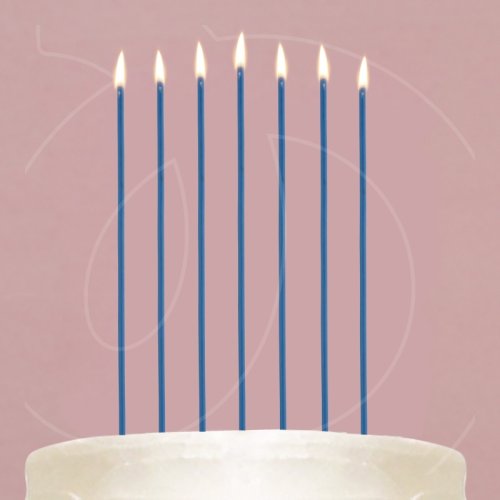 Свечи декоративные незадуваемые Голубые 16,8 см 24 шт 10104796  