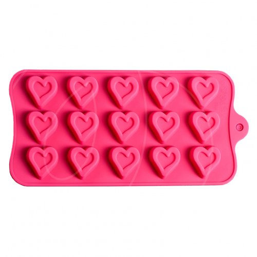 Форма силиконовая для шоколада "Сердечки" 1000380
