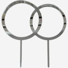 Топпер декоративный акриловый "Кольца" Серебро 13 см 
